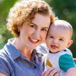 Picture book author Millie Lewis with baby